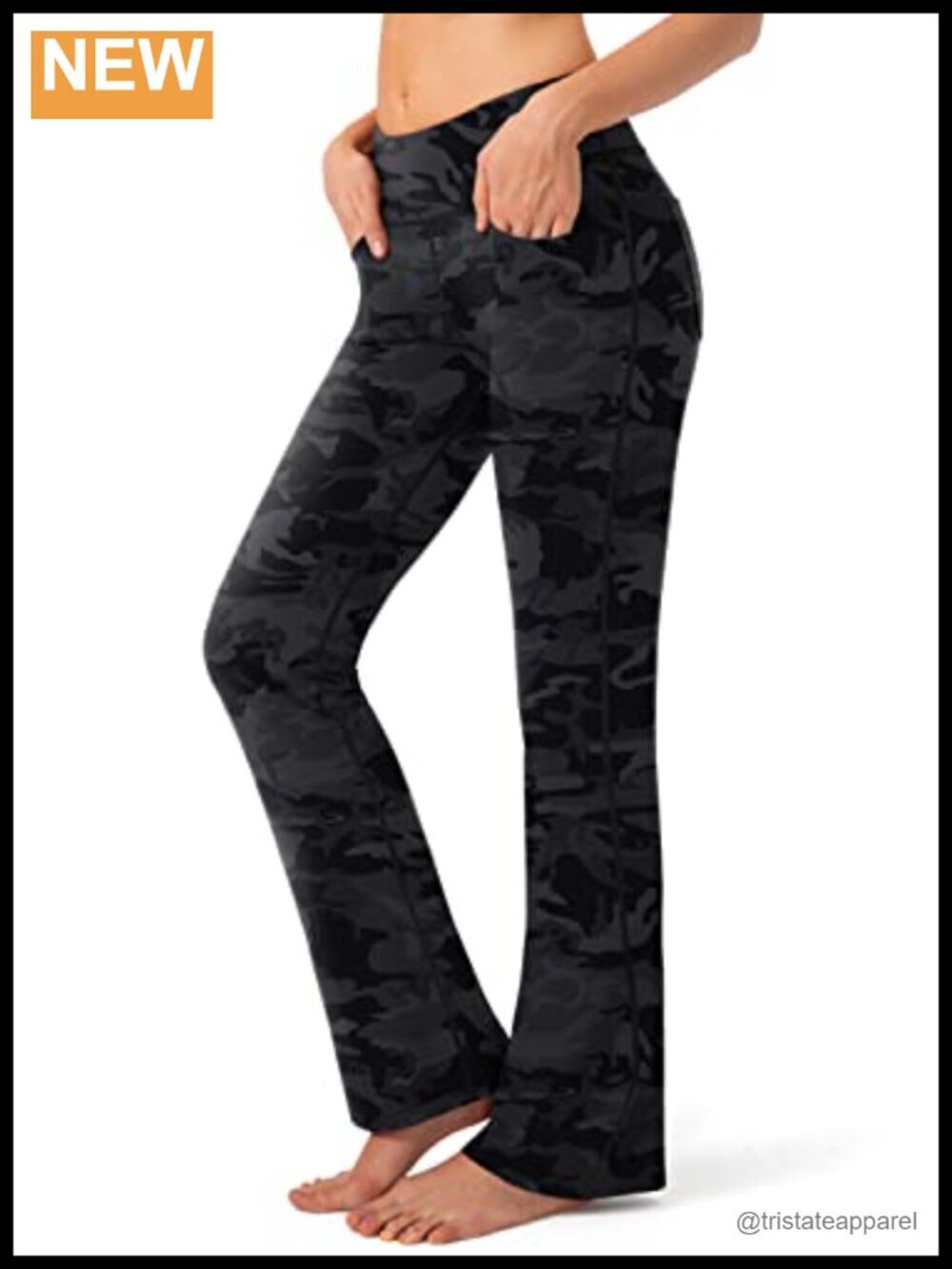 High Waist Bootcut Yoga Pants with Pockets 4 Pocket Flare Leggings